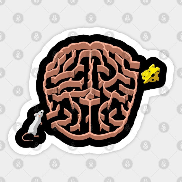 Brain maze Sticker by raxarts